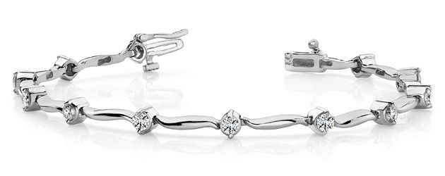 wavy link bracelet diamond anjolee