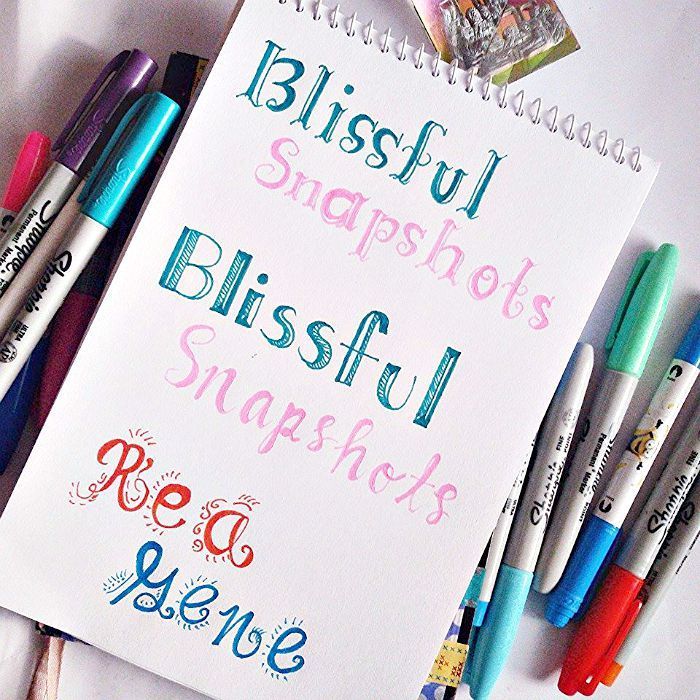 Blissful Snapshots hand lettering